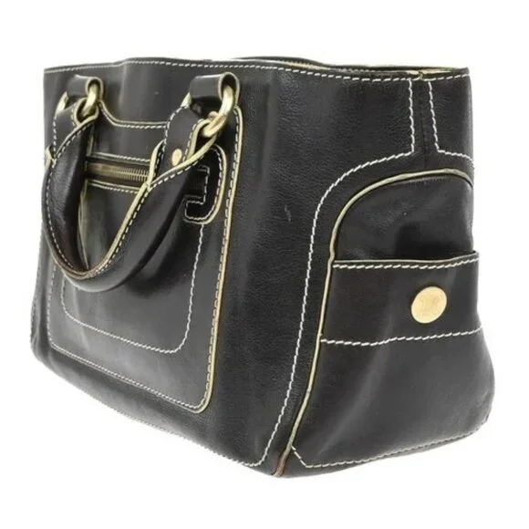 CELINE Logo Boogie Hand Bag Leather Brown GHW Italy 61EG236